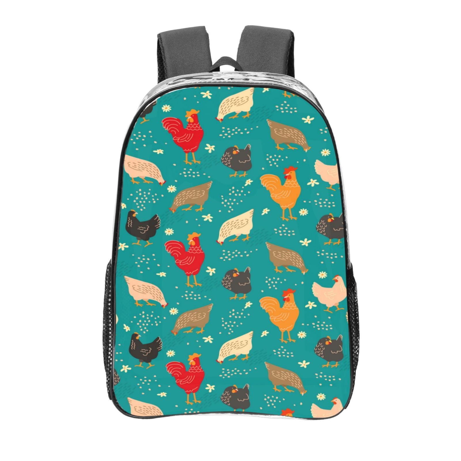 Rooster Blue Pattern Print Backpack main image 1