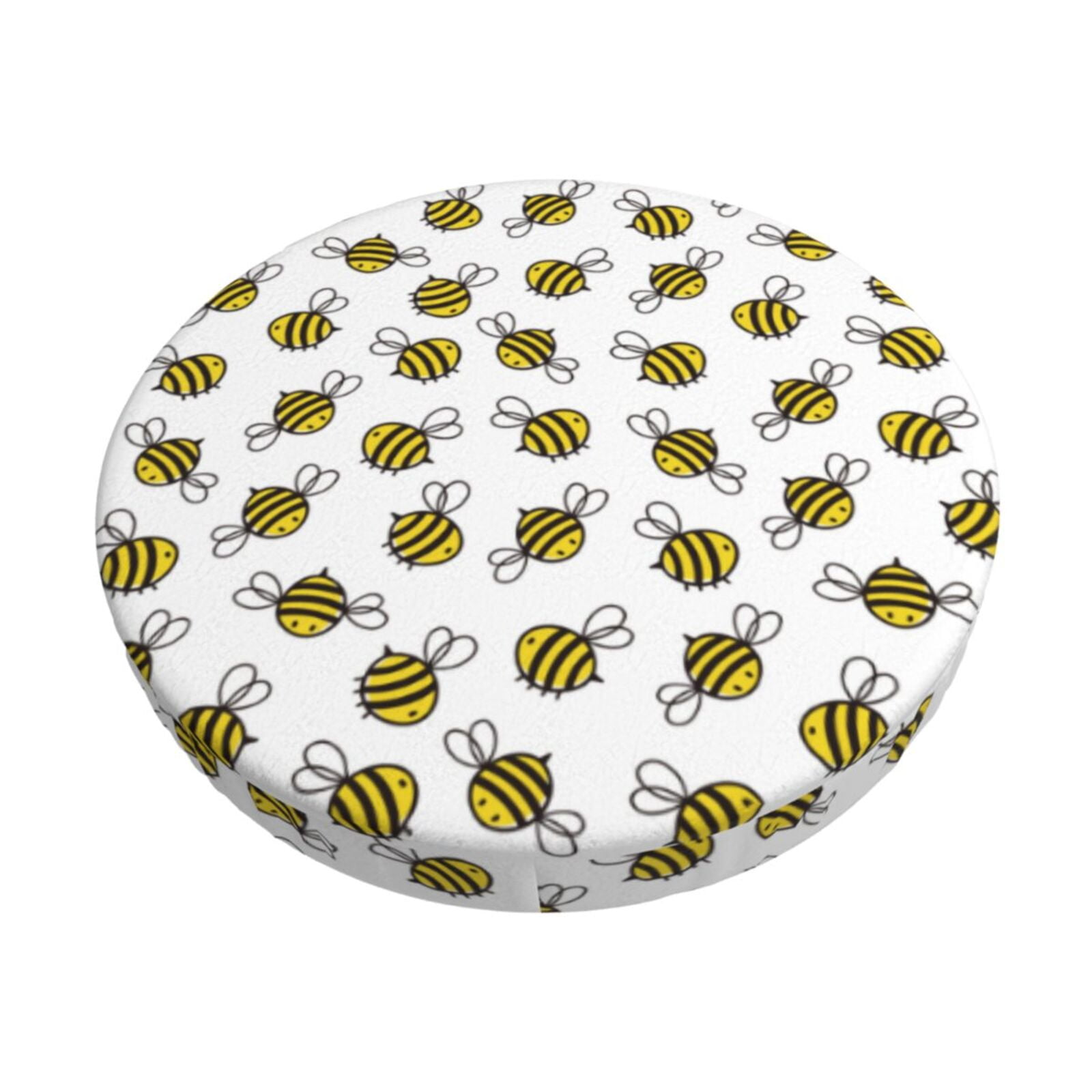 Gaeub Cute Little Bee Velvet Stool Cushion Covers with Foam Padding ...