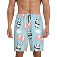 thumbnail image 1 of Gaeub Cute Panda Flying in the Sky Printed Men's Short Pajama Pants, Lightweight Lounge & Sleep Bottoms Keep You Cool - XX-Large, 1 of 9