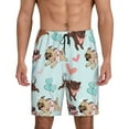 thumbnail image 1 of Gaeub Cute Pug Dogs Printed Men's Short Pajama Pants, Lightweight Lounge & Sleep Bottoms Keep You Cool - Medium, 1 of 9