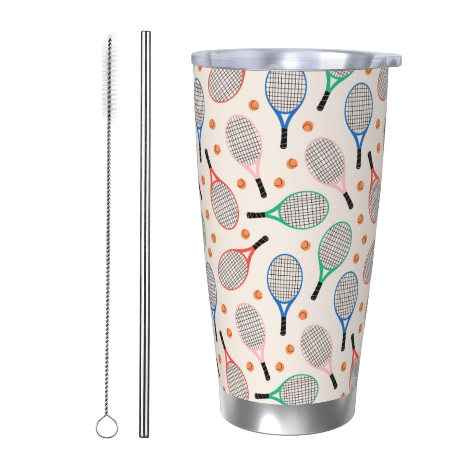 Gaeub Cute Tennis Racket Print 20-Ounce Stainless Steel Car Cup ...