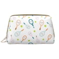 thumbnail image 1 of Gaeub Cute Tennis Rackets Printed Travel Cosmetic Bag,Makeup Bag, Large Capacity Toiletry Bag for Women, Portable Pouch Make Up Organizer with Zipper and Divider, 1 of 8