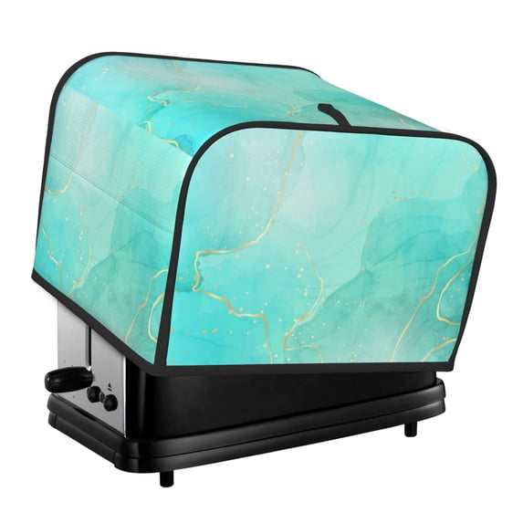 Gaeub Cyan Mint Marble Print 4 Slice Toaster Cover,Bread Machine Cover,Dustproof Fingerprint Protectors and Greasy Protection Anti-sputtering