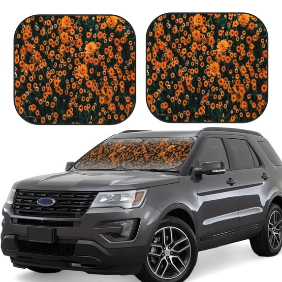 Gaeub Daisies Foldable Auto Sun Blocker Visor, Sunshade for Car Front Window, Keeps Your Vehicle Cool - Large