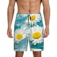 thumbnail image 1 of Gaeub Daisy Flowers Printed Men's Short Pajama Pants, Lightweight Lounge & Sleep Bottoms Keep You Cool - Large, 1 of 9
