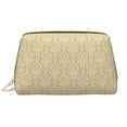 thumbnail image 1 of Gaeub Damask Beige Tan Brown Printed Travel Cosmetic Bag,Makeup Bag, Large Capacity Toiletry Bag for Women, Portable Pouch Make Up Organizer with Zipper and Divider, 1 of 8