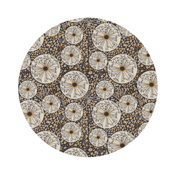 Gaeub Dandelion Flower Print 6 Pcs Leather Coasters for Drinks ,Drink Coasters Sets,Drink Table Cup Coasters for Living Room Kitchen Coffee Decor,Round Shape