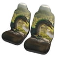 thumbnail image 1 of Gaeub Deep Forest Stone Green Dragon 2Pack Full Set Car Seat Covers with Soft Padding Universal Auto Front Seats Protector and Cushion Mat, 1 of 7