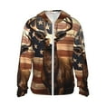 thumbnail image 1 of Gaeub Deer American Flag Vintage Men's and Women's UPF 50+ Long-Sleeved Sun Protection Clothing, Fishing Shirt Long Sleeve Zip-XX-Large, 1 of 7