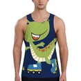 thumbnail image 1 of Gaeub Dino Playing Roller Skate Men's Athletic Tank Top, Workout Sleeveless Shirts, Running Tank Tops for Gym, Running, Training - X-Large, 1 of 9