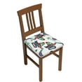 thumbnail image 1 of Gaeub Dinosaur on Excavator2 Square Chair Seat Covers, Stretch Fitted Printed Chair Seat Cushion Cover for Kitchen, Office - One Size, 1 of 9