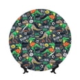 thumbnail image 1 of Gaeub Dinosaur Plays Soccer Print Ceramic Plate,Dinner Plates,Bone China Decorative Plates with Display Stand,Art Ceramic Ornaments for Wall Hanging Decoration-10in, 1 of 6