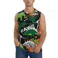 thumbnail image 1 of Gaeub Dinosaur Skeleton Men's Sleeveless Muscle Shirts Workout Tank Tops, Odor Protection and Comfortable - Large, 1 of 8