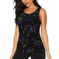 thumbnail image 1 of Gaeub Dinosaur Women's Workout Tank Tops Lightweight Sleeveless Shirts for Women for Athletic Running Tennis Yoga - Large, 1 of 9