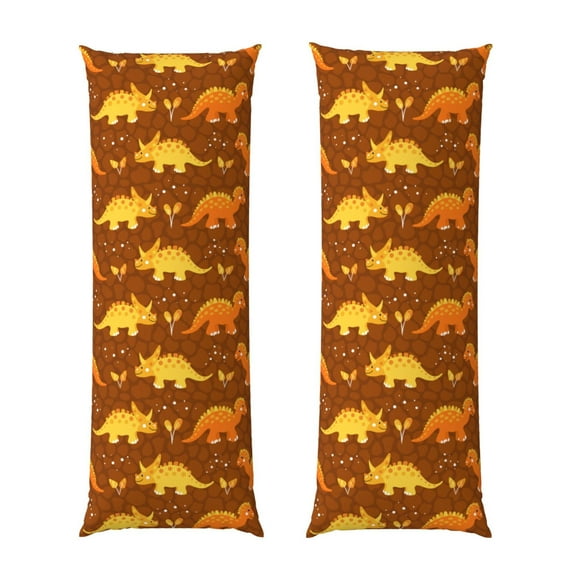 Gaeub Dinosaurs and Leaves Printed Long Body Pillowcase Envelope Closure 1 Pack Wrinkle for Night Sweats - 20x54 in