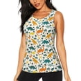 thumbnail image 1 of Gaeub Dinosaurs and Tropical Leaves Women's Workout Tank Tops Lightweight Sleeveless Shirts for Women for Athletic Running Tennis Yoga - Small, 1 of 9