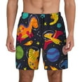 thumbnail image 1 of Gaeub Dinosaurs in Space Mens Swim Trunks Stretch Beach Shorts Quick Dry for Men Swim Shorts Swimwear with Pockets- Small, 1 of 9
