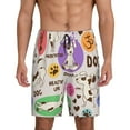 thumbnail image 1 of Gaeub Dog Doing Yoga Printed Men's Short Pajama Pants, Lightweight Lounge & Sleep Bottoms Keep You Cool - X-Large, 1 of 9