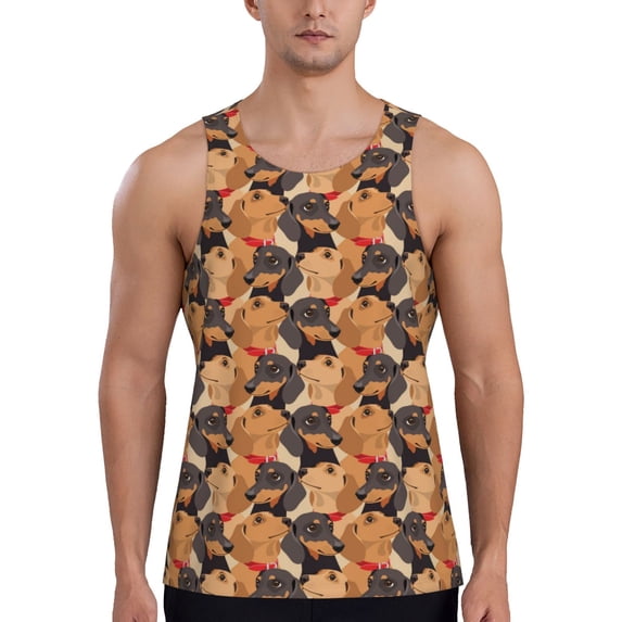 Gaeub Dog Men's Athletic Tank Top, Workout Sleeveless Shirts, Running Tank Tops for Gym, Running, Training - 4X-Large