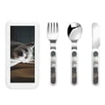 thumbnail image 1 of Gaeub Dog Wrapped in Towel 1 Print 3-Piece Children Knife Spoon Fork Set,Stainless Steel Child Flatware Set,Kids Utensils Set with Case for Lunch Box (Fork Spoon Knife Combo), 1 of 8