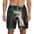 thumbnail image 1 of Gaeub Dog Wrapped in Towel 1 Mens Swim Trunks Stretch Beach Shorts Quick Dry for Men Swim Shorts Swimwear with Pockets- Small, 1 of 9