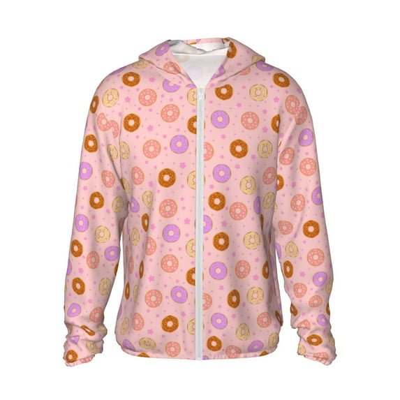 Gaeub Donuts Men's and Women's UPF 50+ Long-Sleeved Sun Protection Clothing, Fishing Shirt Long Sleeve Zip-XX-Large