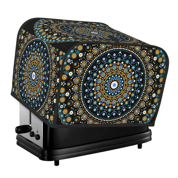 Gaeub Dot Mandala Print 4 Slice Toaster Cover,Bread Machine Cover,Dustproof Fingerprint Protectors and Greasy Protection Anti-sputtering