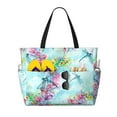 thumbnail image 1 of Gaeub Dragonfly Floral Beach Travel Bag, Multi-Pocket Beach Bag, Summer Vacation Bag, Beach Essentials Tote, 1 of 7