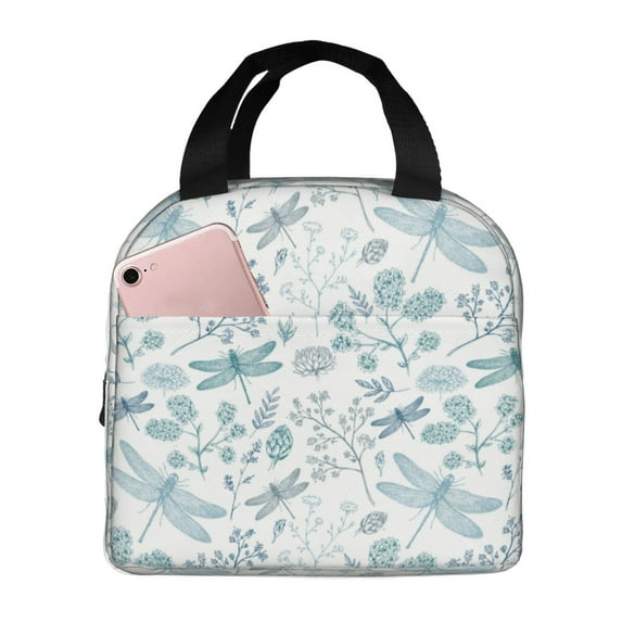 Gaeub Dragonfly Print Lunch Bag Lunch Box for Women Men,Reusable Insulated Lunch Bags for Adults,Leakproof Cooler Lunch Tote Bag, Large Capacity for Work Travel Picnic