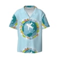 thumbnail image 1 of Gaeub Dreaming Travel Men's Lapel Short Sleeve Shirt, Relaxed Fit Shirt, Soft and Breathable for Outdoors Party Travel - Medium, 1 of 7