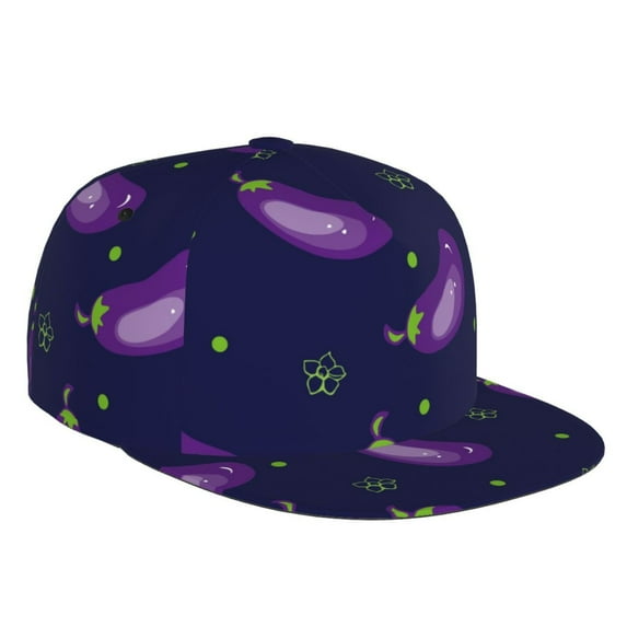 Gaeub Eggplant Flat Bill Snapback Hats Baseball Caps with Adjustable for Running Workouts and Outdoor Activities
