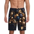 thumbnail image 1 of Gaeub Elegant Golden Blue Ornaments Print Men's Short Pajama Pants, Sleep Shorts, Household Pants, Casual Pants with Pockets-X-Large, 1 of 6