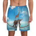 thumbnail image 1 of Gaeub Elephant Giraffe Mens Swim Trunks Stretch Beach Shorts Quick Dry for Men Swim Shorts Swimwear with Pockets- Small, 1 of 9