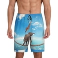 thumbnail image 1 of Gaeub Elephant Giraffe Printed Men's Short Pajama Pants, Lightweight Lounge & Sleep Bottoms Keep You Cool - Small, 1 of 9