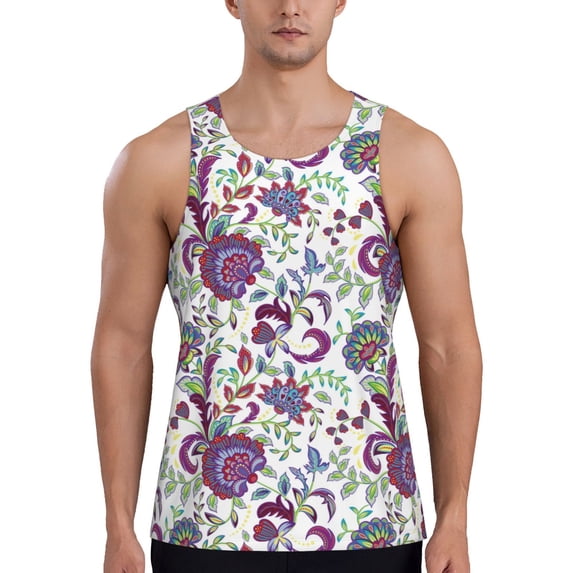 Gaeub Fairy Flower Men's Athletic Tank Top, Workout Sleeveless Shirts, Running Tank Tops for Gym, Running, Training - Small