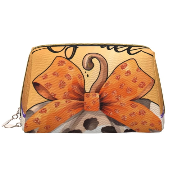 Gaeub Fall Farmhouse Pumpkins1 Printed Travel Cosmetic Bag,Makeup Bag, Large Capacity Toiletry Bag for Women, Portable Pouch Make Up Organizer with Zipper and Divider