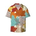 thumbnail image 1 of Gaeub Fall Maple Leaves Men's Lapel Short Sleeve Shirt, Relaxed Fit Shirt, Soft and Breathable for Outdoors Party Travel - Large, 1 of 7