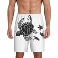 thumbnail image 1 of Gaeub Family Of Sea Turtles Printed Men's Short Pajama Pants, Lightweight Lounge & Sleep Bottoms Keep You Cool - X-Large, 1 of 9