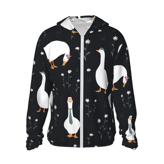 Gaeub Fashionable Goose Men's and Women's UPF 50+ Long-Sleeved Sun Protection Clothing, Fishing Shirt Long Sleeve Zip - Small