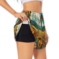 thumbnail image 1 of Gaeub Field Style Bicycle Young Sunflower Print Women's Athletic Shorts,High Waisted Running Shorts,Pocket Sporty Short,Gym Elastic Workout Shorts-XX-Large, 1 of 7