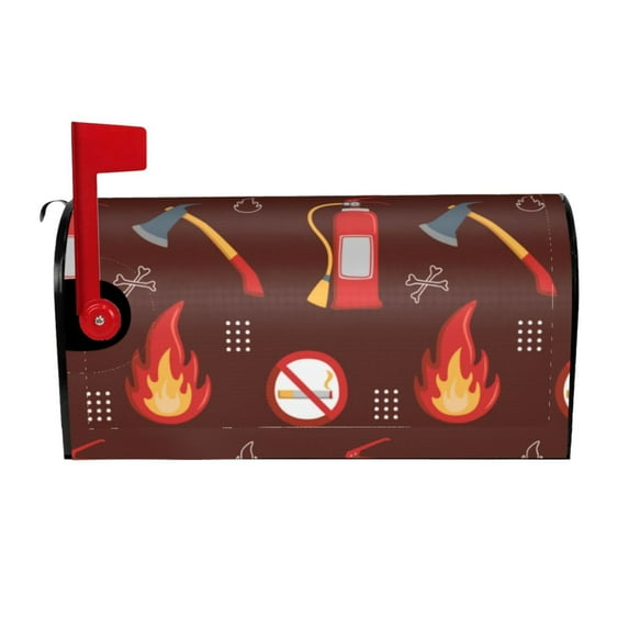 Gaeub Fire Extinguisher Waterproof and Sunproof Mailbox Protective Cover Magnetic Mailbox Protrective Cover for Outdoor Home Garden Decor - 25.5x21 in