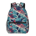 thumbnail image 1 of Gaeub Fish In The Wave Ergonomic Lightweight Laptop Backpack - Multiple Pockets for School, Work, Travel, Outdoor Activities -One Size, 1 of 5