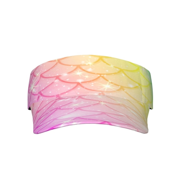 Gaeub Fish Scale Sun Visor Hats with Empty Top and Adjustable, UV Protection for Golf Tennis Cycling Running