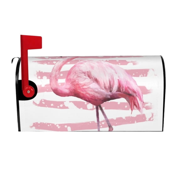 Gaeub Flamingo Waterproof and Sunproof Mailbox Protective Cover Magnetic Mailbox Protrective Cover for Outdoor Home Garden Decor - 21x18 in