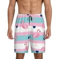 thumbnail image 1 of Gaeub Flamingo1 Printed Men's Short Pajama Pants, Lightweight Lounge & Sleep Bottoms Keep You Cool - Small, 1 of 9