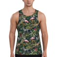 thumbnail image 1 of Gaeub Flamingos And Palm Leaves Men's Athletic Tank Top, Workout Sleeveless Shirts, Running Tank Tops for Gym, Running, Training - XX-Large, 1 of 9