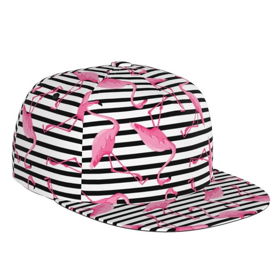 Gaeub Flamingos Flat Bill Snapback Hats Baseball Caps with Adjustable for Running Workouts and Outdoor Activities