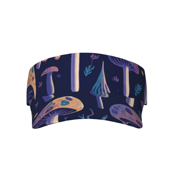 Gaeub Floral Hippie Mushrooms Sun Visor Hats with Empty Top and Adjustable, UV Protection for Golf Tennis Cycling Running