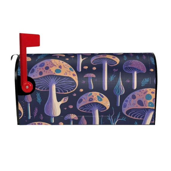 Gaeub Floral Hippie Mushrooms Waterproof and Sunproof Mailbox Protective Cover Magnetic Mailbox Protrective Cover for Outdoor Home Garden Decor - 25.5x21 in