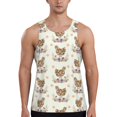 thumbnail image 1 of Gaeub Flower Chicken Men's Athletic Tank Top, Workout Sleeveless Shirts, Running Tank Tops for Gym, Running, Training - Large, 1 of 9
